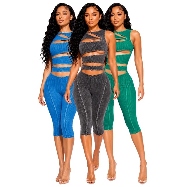 Hollow Out Sleeveless Back Zipper Up Fitted Midi Jumpsuit