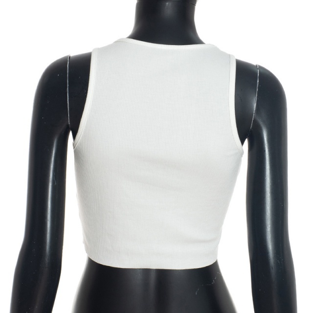 Letters Printed Sleeveless Crop Top