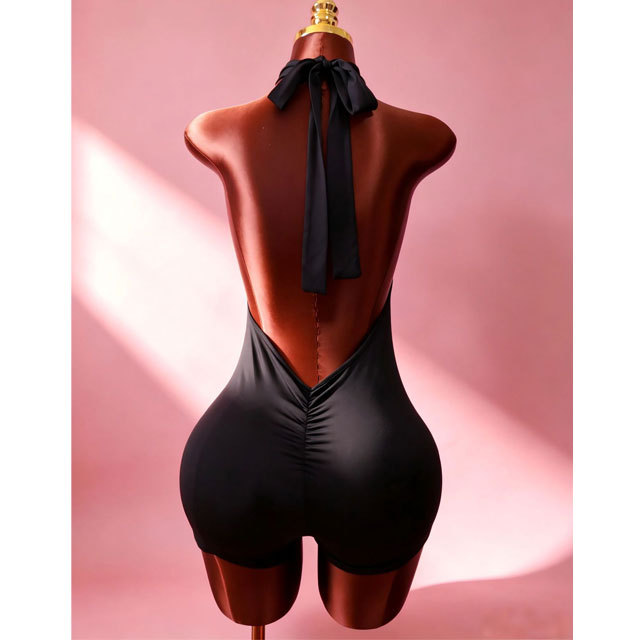 Fashion Women Halter Backless Fitted Romper