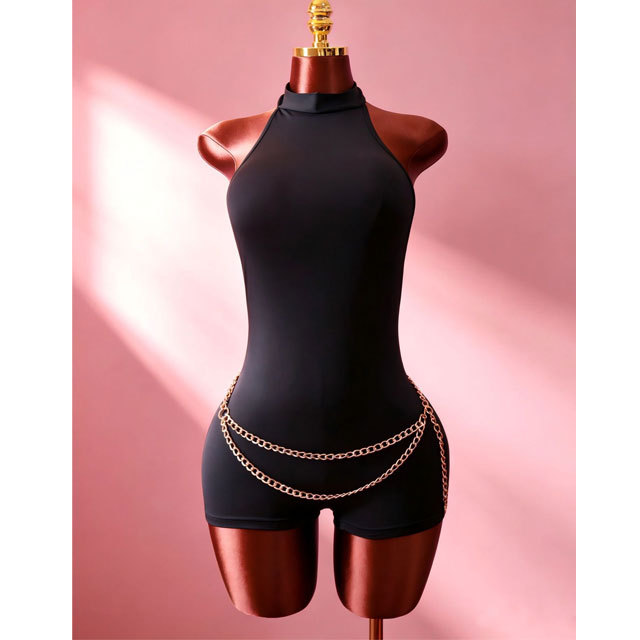 Fashion Women Halter Backless Fitted Romper