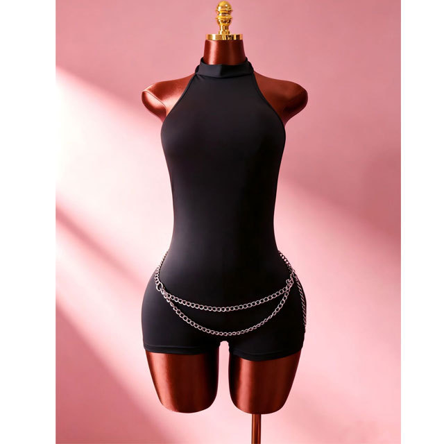 Fashion Women Halter Backless Fitted Romper