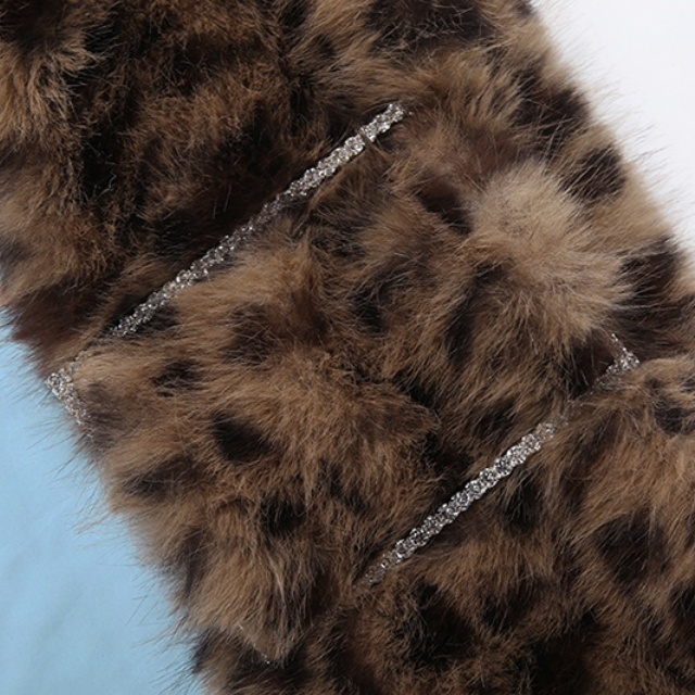 Fur-trimmed Off-shoulder Long-sleeved Bodycon Dress