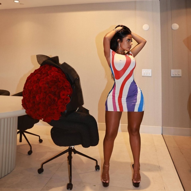 Off Shoulder Striped Bodycon Dress