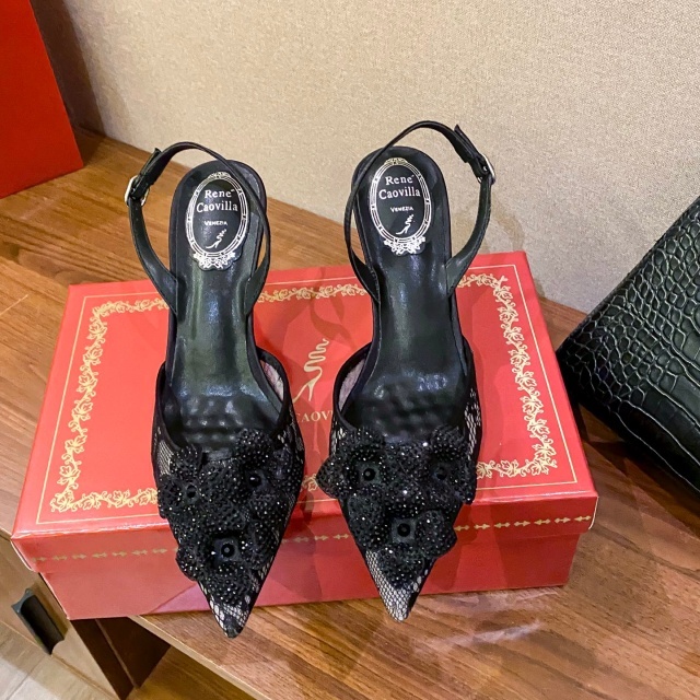 Pointed Toe Rhinestones Fashion High Heeled Sandals