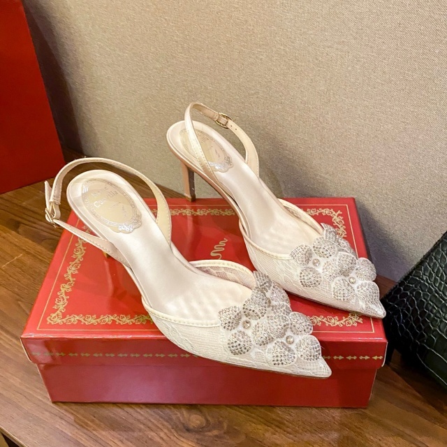 Pointed Toe Rhinestones Fashion High Heeled Sandals
