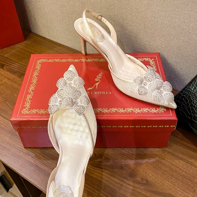 Pointed Toe Rhinestones Fashion High Heeled Sandals