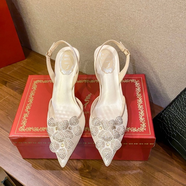 Pointed Toe Rhinestones Fashion High Heeled Sandals