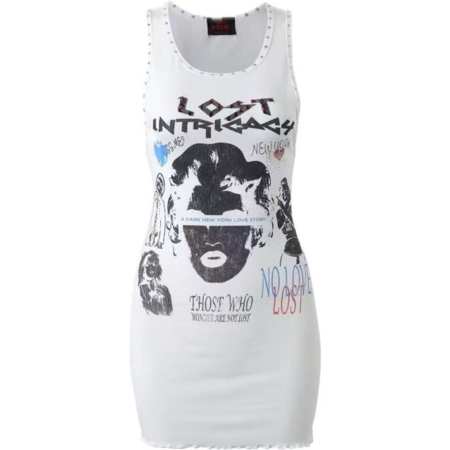 Striped Printed Sleeveless Bodycon Dress