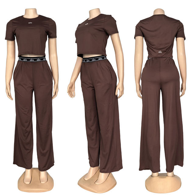 Fashion Short Sleeve Casual Sport Pants Suit