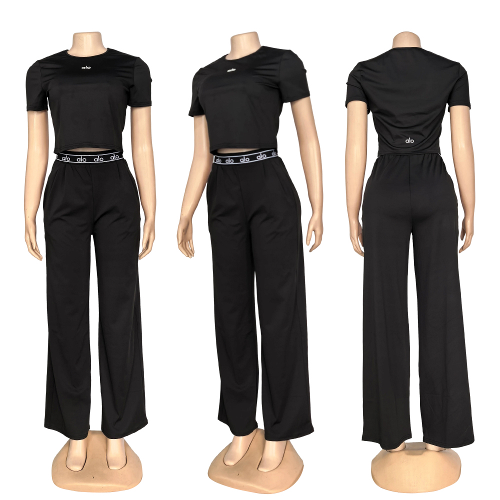 Fashion Short Sleeve Casual Sport Pants Suit