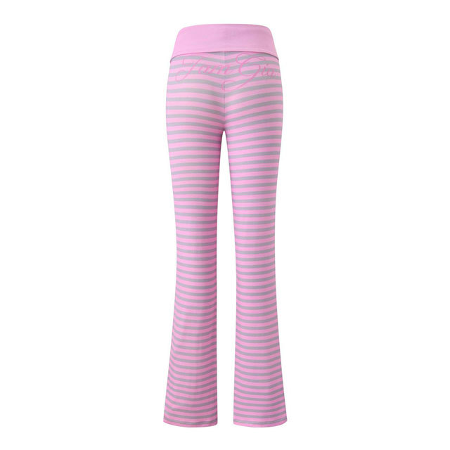 Fashion Striped Hooded Top Casual Pants Suit