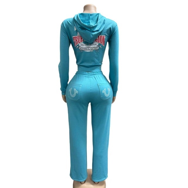 Long Sleeve Hooded Zipped Up Top Casual Pant Set