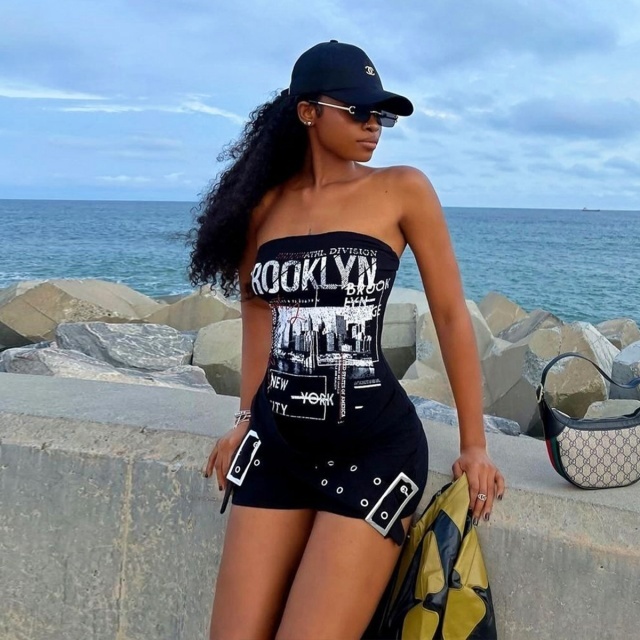 Printed Fashion Strapless Fitted Romper