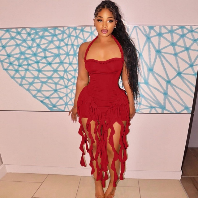 Halter Neck Tinker Tassel Dress