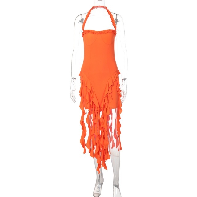 Halter Neck Tinker Tassel Dress
