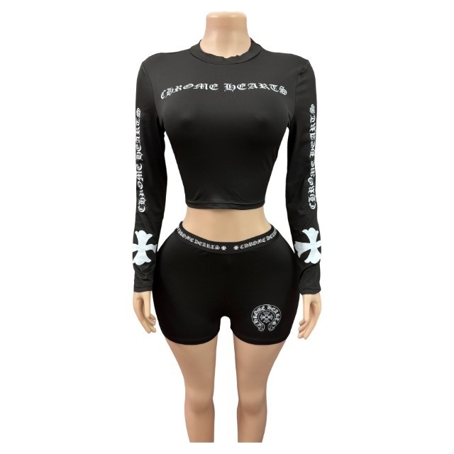 Printed Long Sleeve Sport Short Set