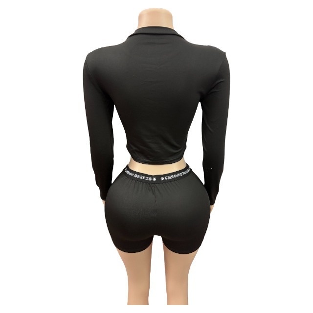 Printed Long Sleeve Sport Short Set