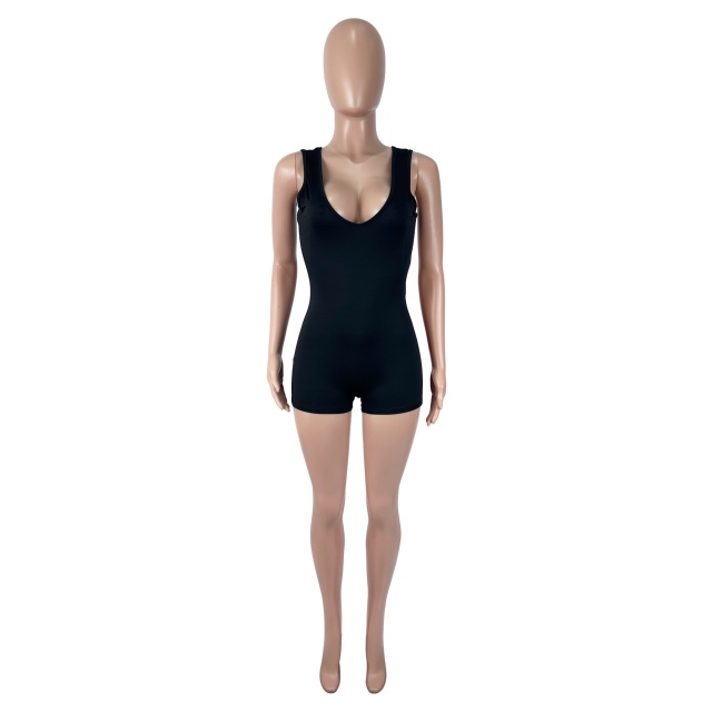Sleeveless Hollow Out Fitted Romper