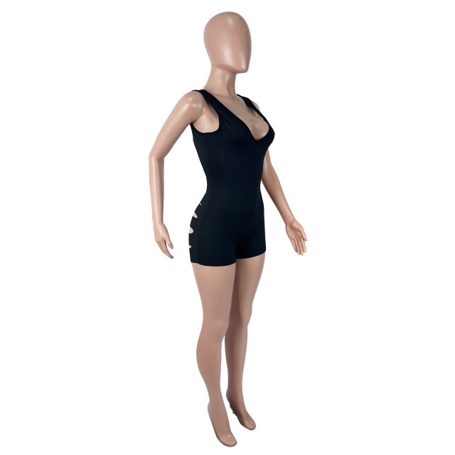 Sleeveless Hollow Out Fitted Romper