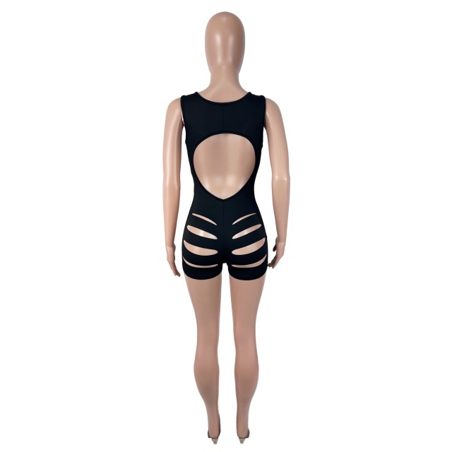 Sleeveless Hollow Out Fitted Romper