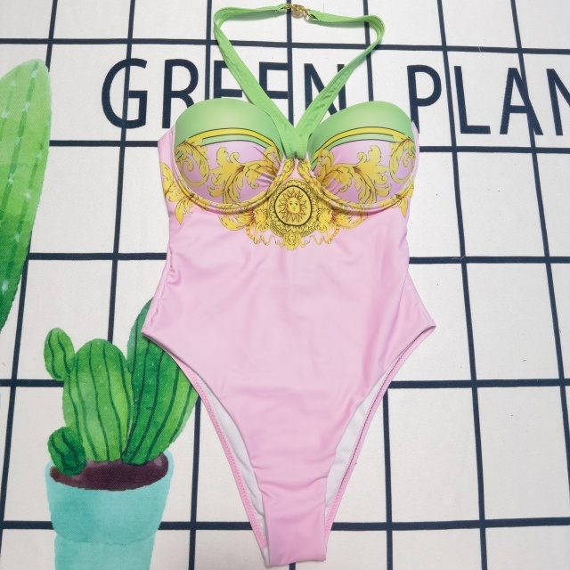Women Fashion Halter One Piece Swimsuit