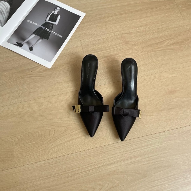 Fashion Pointed Toe Satin High Heeled Sandals