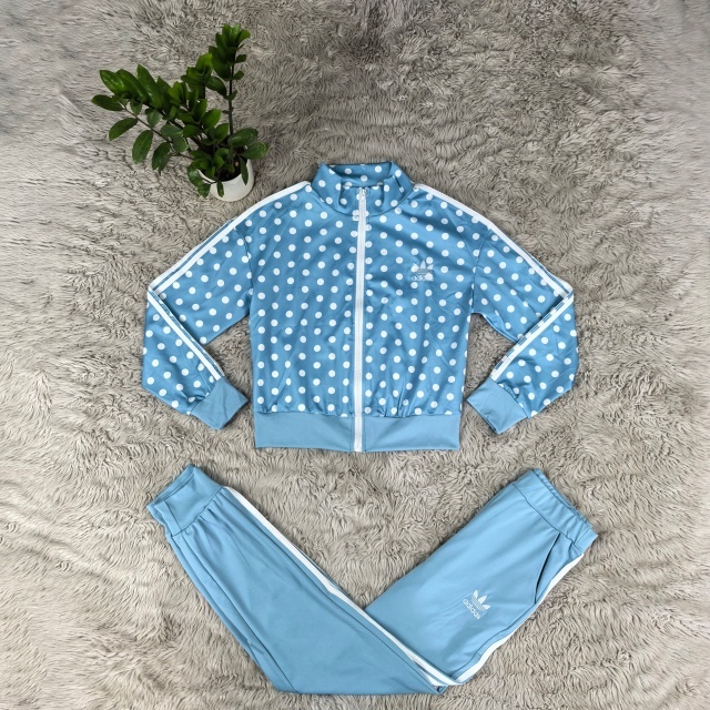 Polka Dots Zipper Fall Tracksuit Set