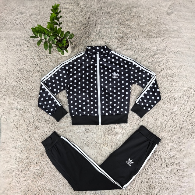 Polka Dots Zipper Fall Tracksuit Set
