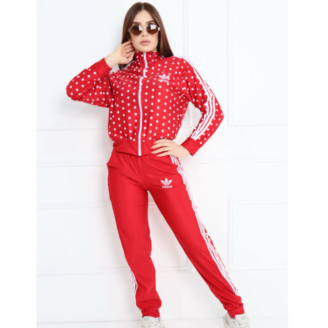 Polka Dots Zipper Fall Tracksuit Set