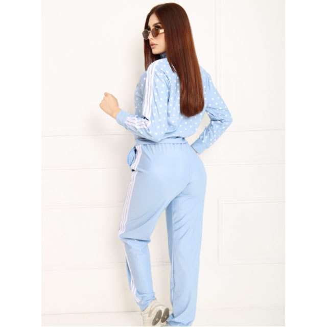 Polka Dots Zipper Fall Tracksuit Set