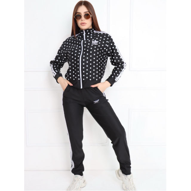 Polka Dots Zipper Fall Tracksuit Set