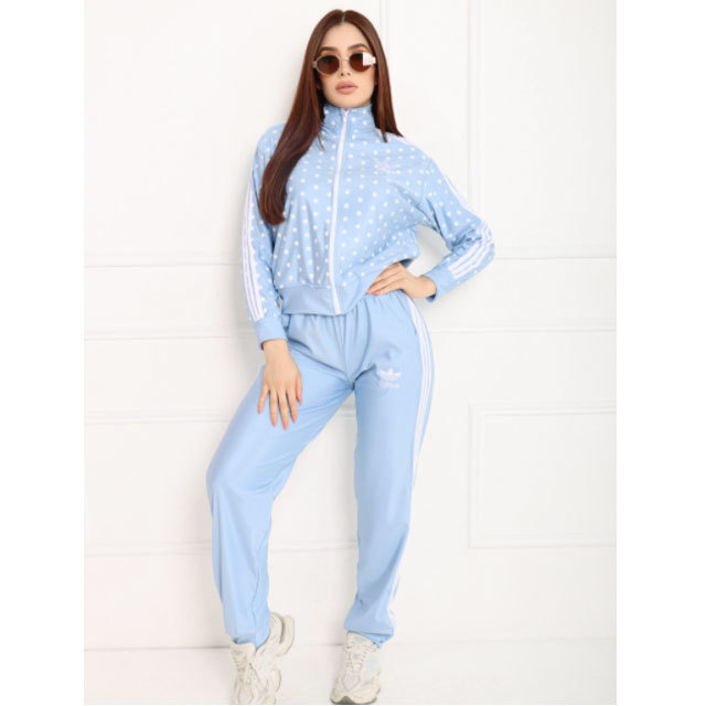 Polka Dots Zipper Fall Tracksuit Set