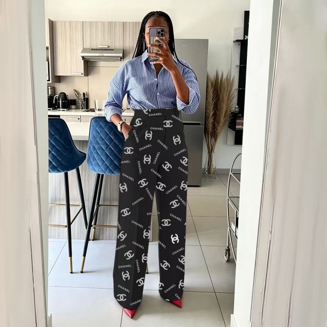 High Waist Printed Women Slacks