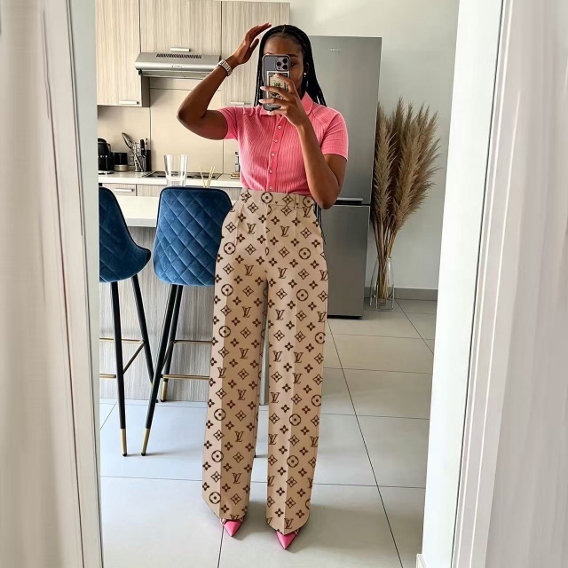High Waist Printed Women Slacks