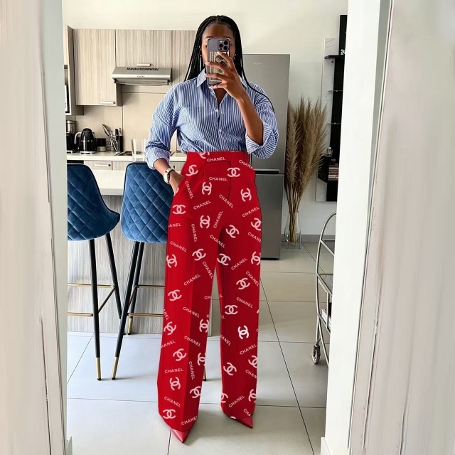 High Waist Printed Women Slacks