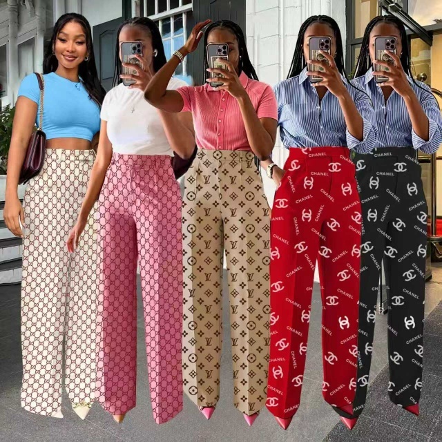 High Waist Printed Women Slacks