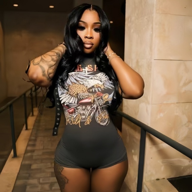 FREE SPIRIT Printed Sleeveless Fitted Romper