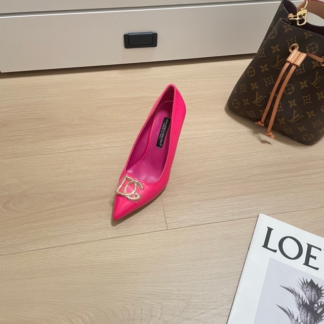 Metal Logo Pointed Toe Sexy High Heels