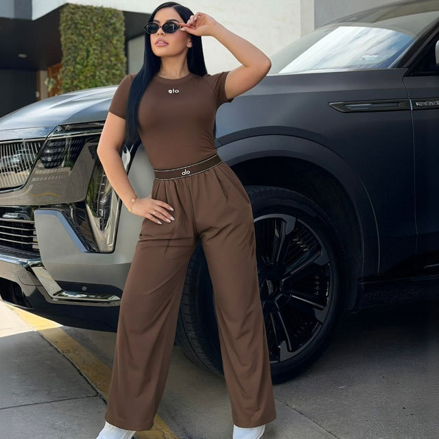 Fashion Embroidery Women Casual Pants Suit