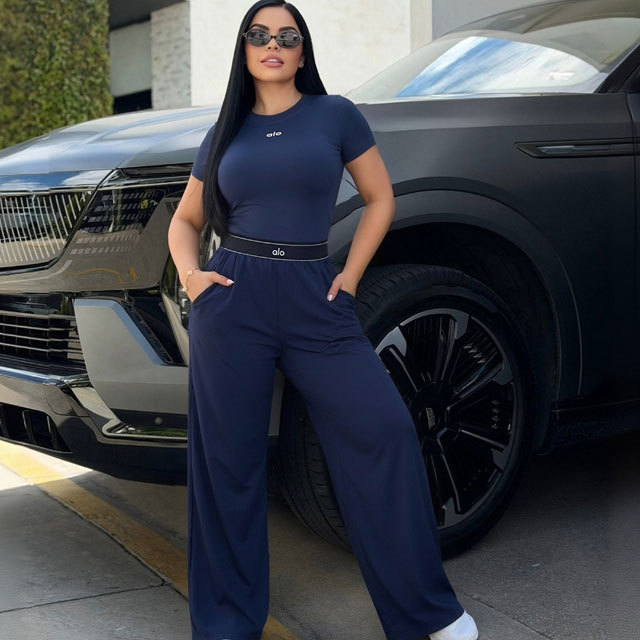 Fashion Embroidery Women Casual Pants Suit