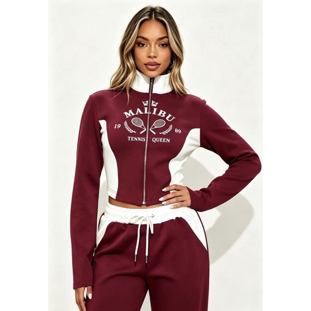 Fashion Color Block Fall Jogging Suit