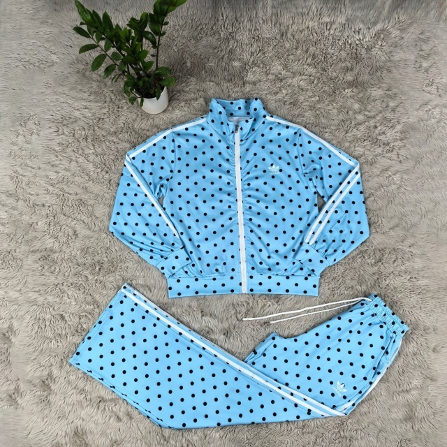 Polka Dots High Waist Casual Tracksuit Set