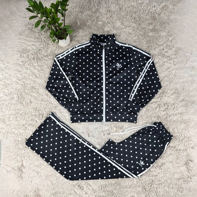 Polka Dots High Waist Casual Tracksuit Set