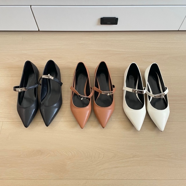 Leather Fashion Pointed Toe Women Pumps Shoes