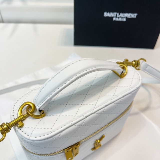 Metal Logo Leather Fashion Makeup Bags