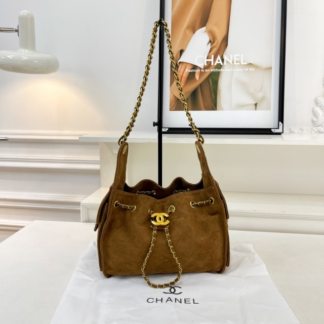 Metal Logo Suede Crossbody Bags