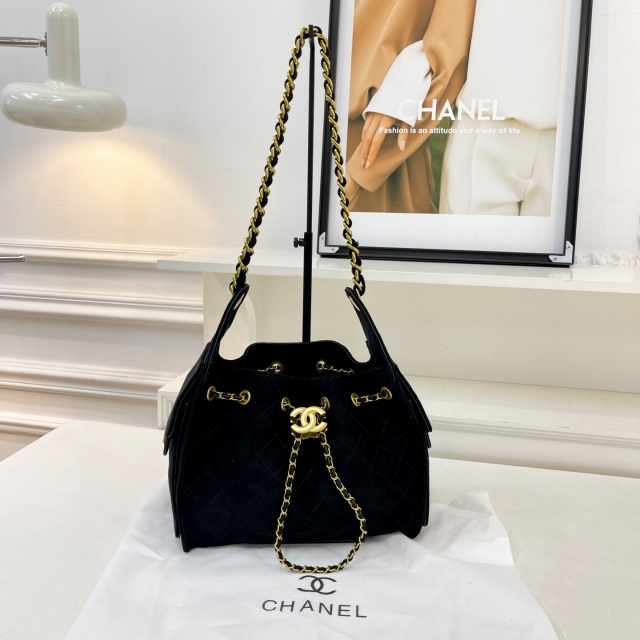 Metal Logo Suede Crossbody Bags