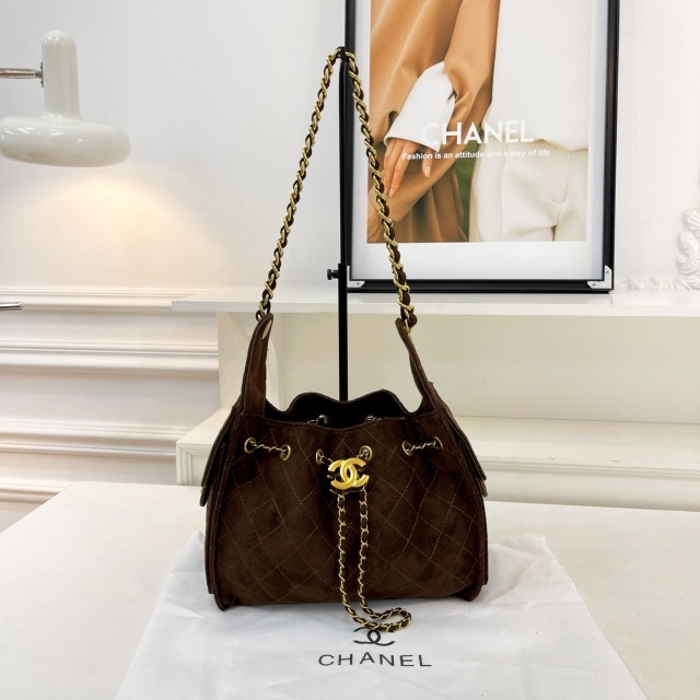 Metal Logo Suede Crossbody Bags
