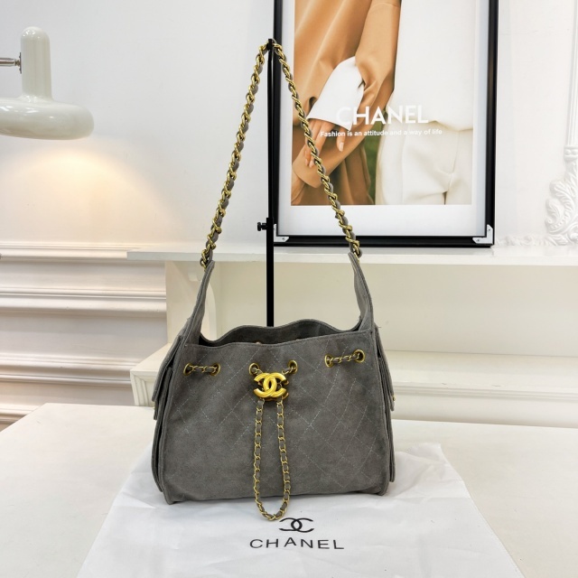 Metal Logo Suede Crossbody Bags
