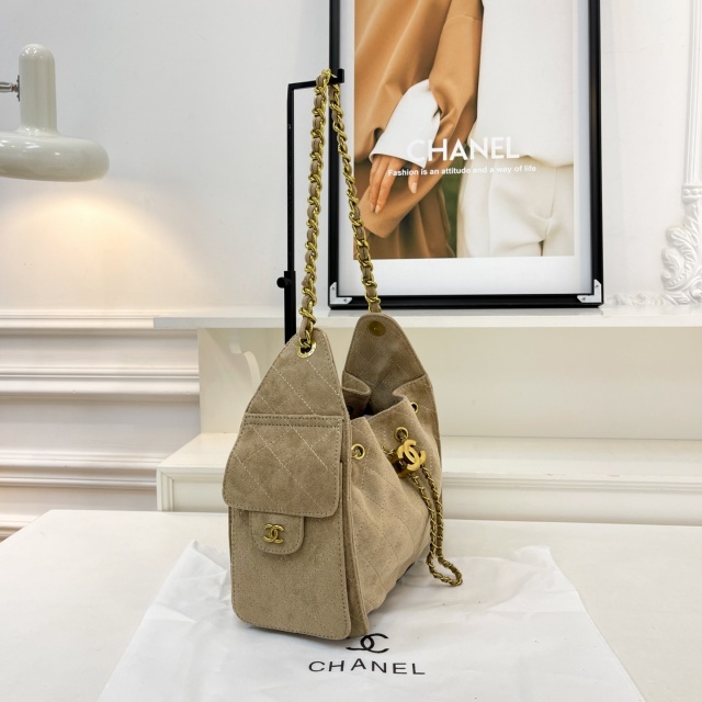 Metal Logo Suede Crossbody Bags